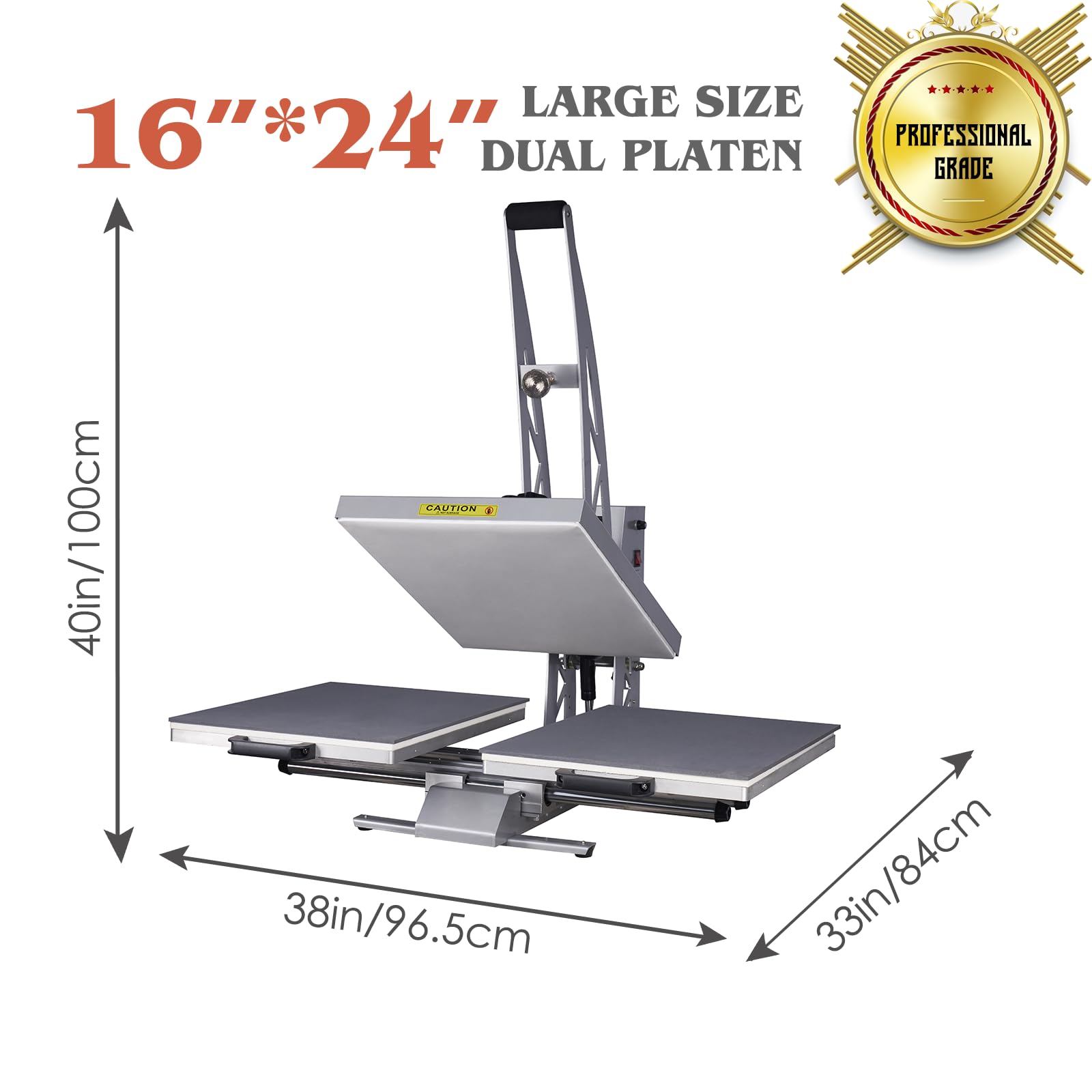 32x40 Inch Heat Press, 220V 8000W High Pressure Clamshell Heat Press Machine for Business, Large Professional Digital Control Heat Transfer Machine for Sublimation, Sliding Base Design.