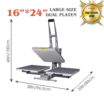 32x40 Inch Heat Press, 220V 8000W High Pressure Clamshell Heat Press Machine for Business, Large Professional Digital Control Heat Transfer Machine for Sublimation, Sliding Base Design.