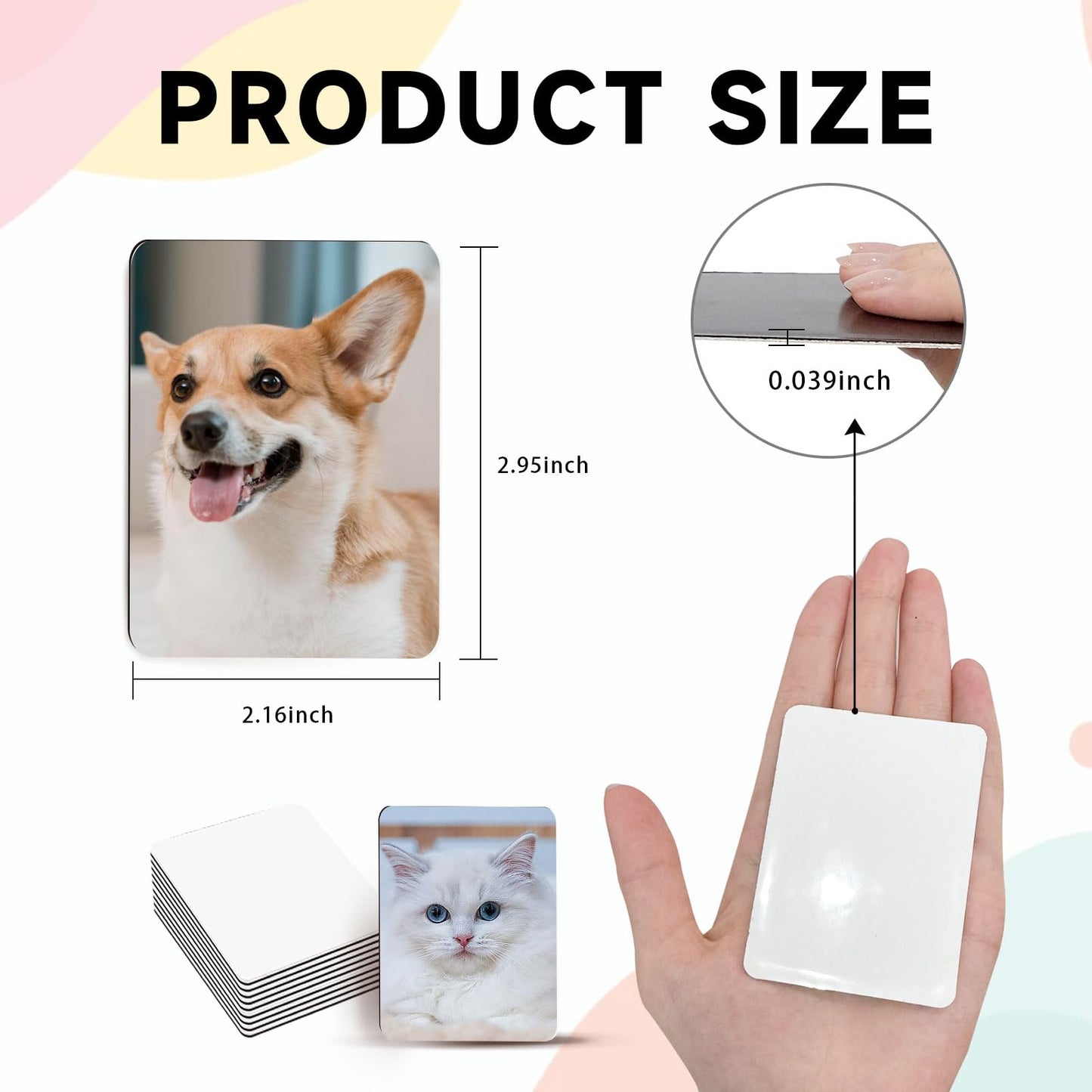 40Pcs Sublimation Picture Magnet Blanks Personalized Square Magnets for Refrigerator Custom Magnets Sublimation Blanks Products DIY Craft Gifts for Kitchen Office Decorative.