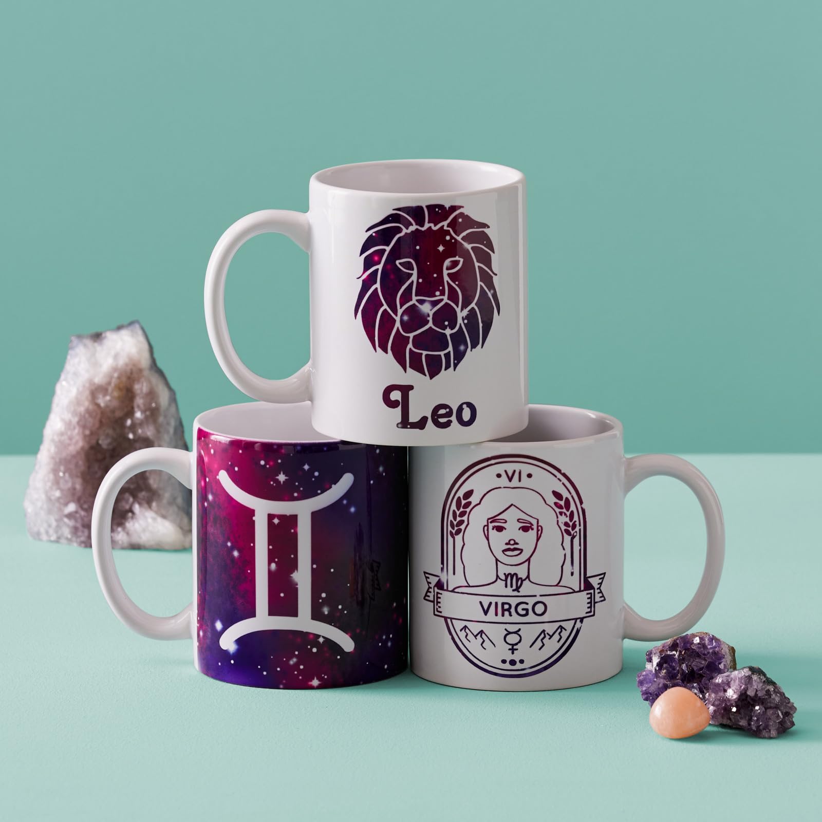 Cricut Beveled Blank, Ceramic-Coated, Dishwasher & Microwave Safe Mug to Decorate, Mug Press & Infusible Ink Compatible,12 Oz Sublimation, Ideal for Crafts and Printing, 6 Count, White.