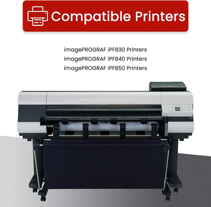 PFI-707 Ink Tank (with New Chip) 700ML Replacement for Canon PFI-707MBK PFI-707BK PFI-707C PFI707M PFI-707Y 9820B001 9821B001 9822B001 9823B001 9824B001 for imagePROGRAF iPF830 iPF840 iPF850 Printers.