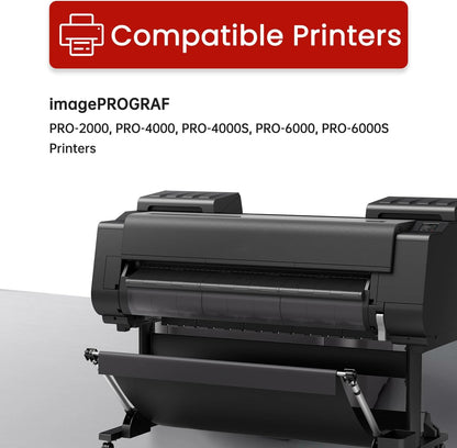 PFI-1700 Pigment Ink Tank 700ml with New Chip Replacement for Canon PFI-1700 Ink for imagePROGRAF PRO 2000 4000 4000S 6000 6000S Large-Format Printer, 12-Pack (MBK/PBK/C/M/Y/R/GY/B/PGY/PC/PM/CO).