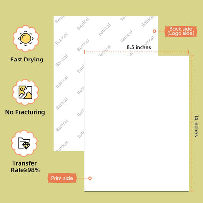 Sublimation Paper 30 Sheets Heat Transfer Paper 8.5x11 inch Compatible with Inkjet Sublimation Printer 125g.