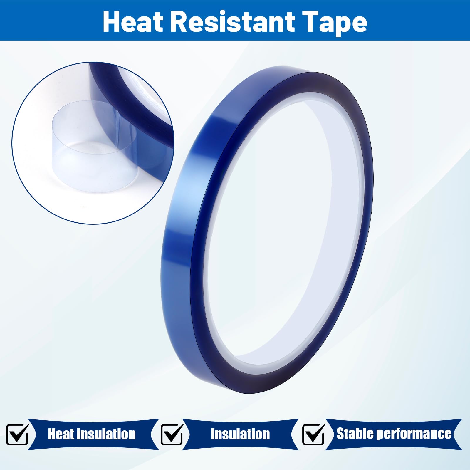 Heat Tape for Sublimation, 10 Rolls Sublimation Heat Resistant Tape, 10mm × 30m (98ft) Heat Transfer Tape Sublimation Heat Tape for Press Electronic Soldering Insulation, No Residue.