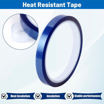 Heat Tape for Sublimation, 10 Rolls Sublimation Heat Resistant Tape, 10mm × 30m (98ft) Heat Transfer Tape Sublimation Heat Tape for Press Electronic Soldering Insulation, No Residue.