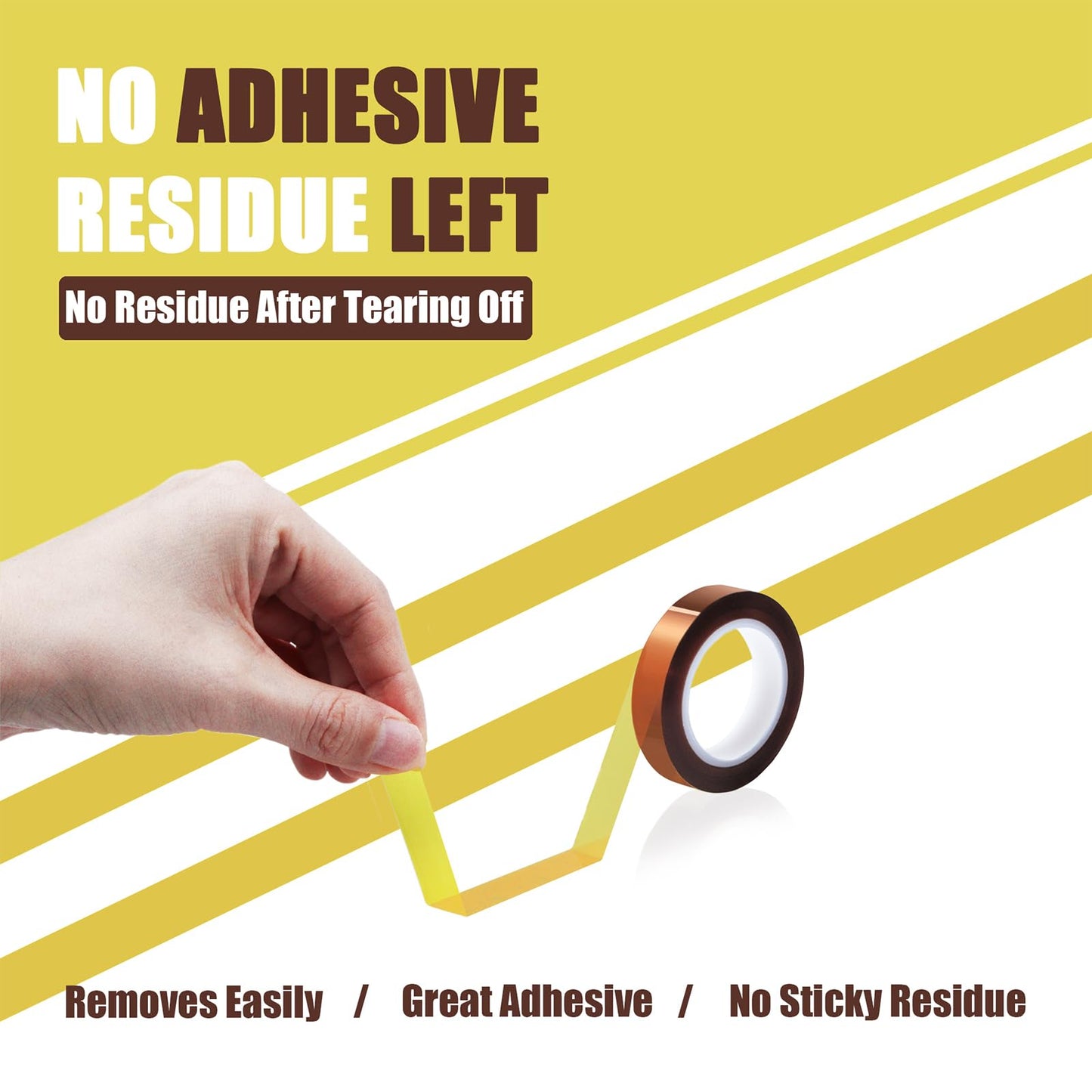 MEBMIK 2 Rolls 10mm x16m(52FT) Heat Tape High Temperature Heat Resistant Tape Heat Transfer Tape for Heat Sublimation Press Vinyl,No Residue.