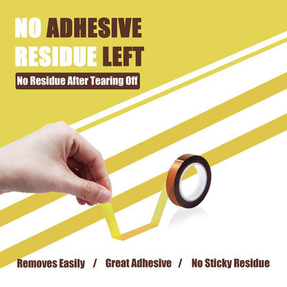 MEBMIK 2 Rolls 10mm x16m(52FT) Heat Tape High Temperature Heat Resistant Tape Heat Transfer Tape for Heat Sublimation Press Vinyl,No Residue.