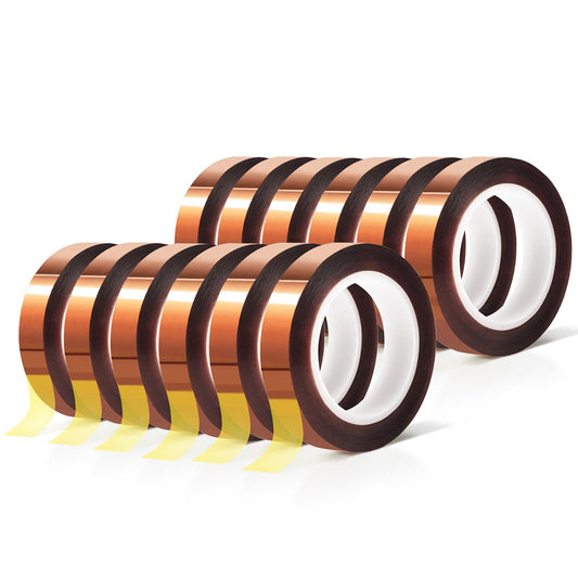 MEBMIK 2 Rolls 10mm x16m(52FT) Heat Tape High Temperature Heat Resistant Tape Heat Transfer Tape for Heat Sublimation Press Vinyl,No Residue.