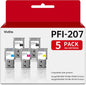 PFI-207 Ink Tank Bundle 300ML with New Chip Replacement for Canon PFI207 PFI-207 Ink Cartridge 8788B001 8789B001 8790B001 8791B001 8792B001 for imagePROGRAF iPF680 iPF685 iPF780 iPF785 Printer 5-Pack.