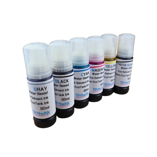6 90ml bottles Eco Solvent Water Based Ink for Epson EcoTank Photo ET-8500 ET-8550 printers