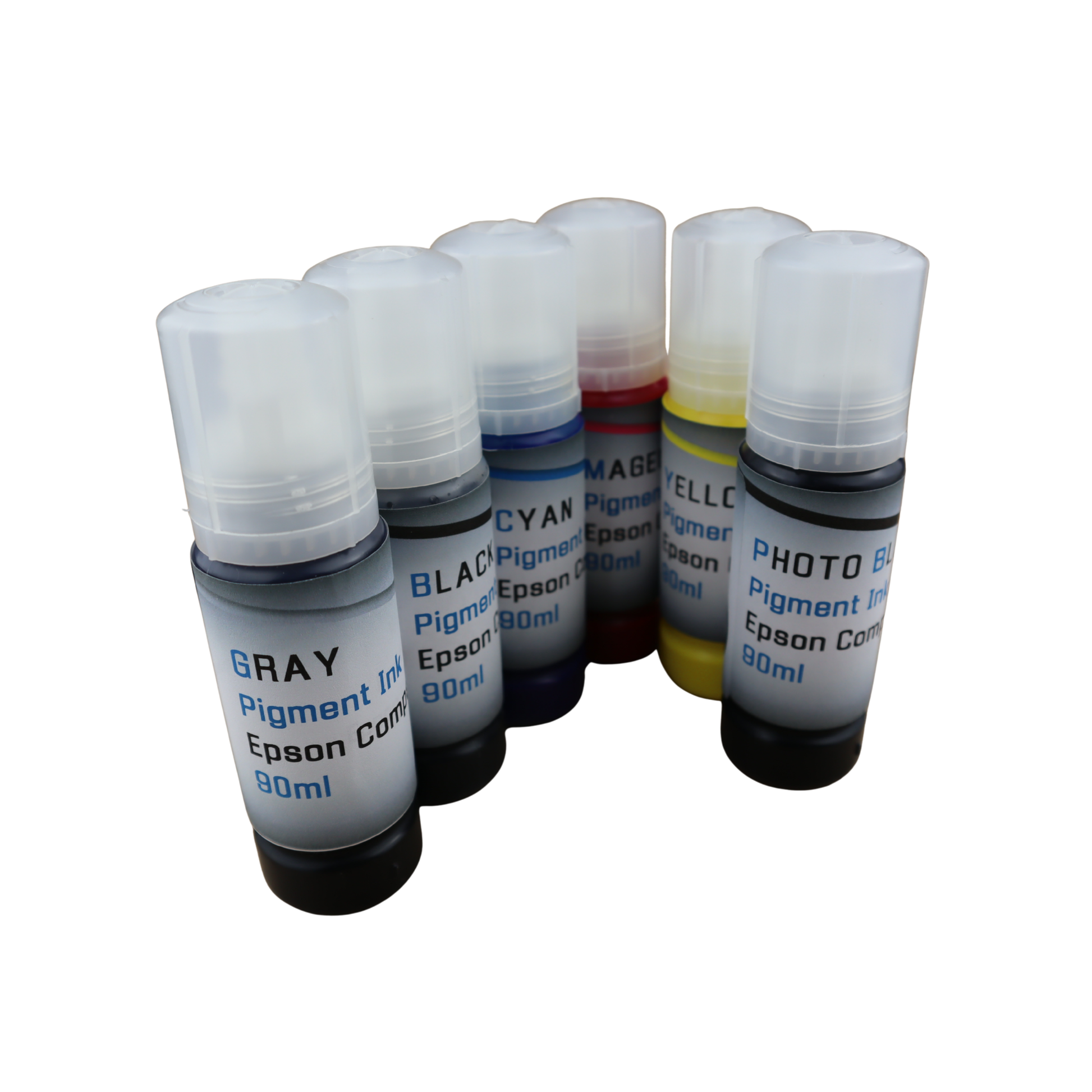 6 90ml bottles Pigment Ink for Epson EcoTank Photo ET8500 ET-8550 printers