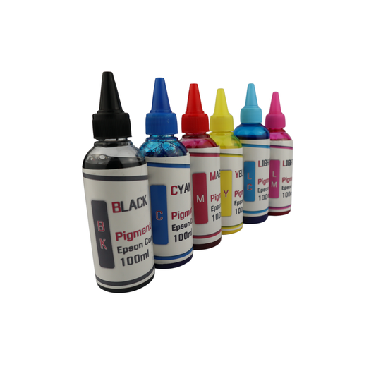 6 100ml bottles Pigment Ink for Epson Stylus Photo R26O R280 R380 Printers