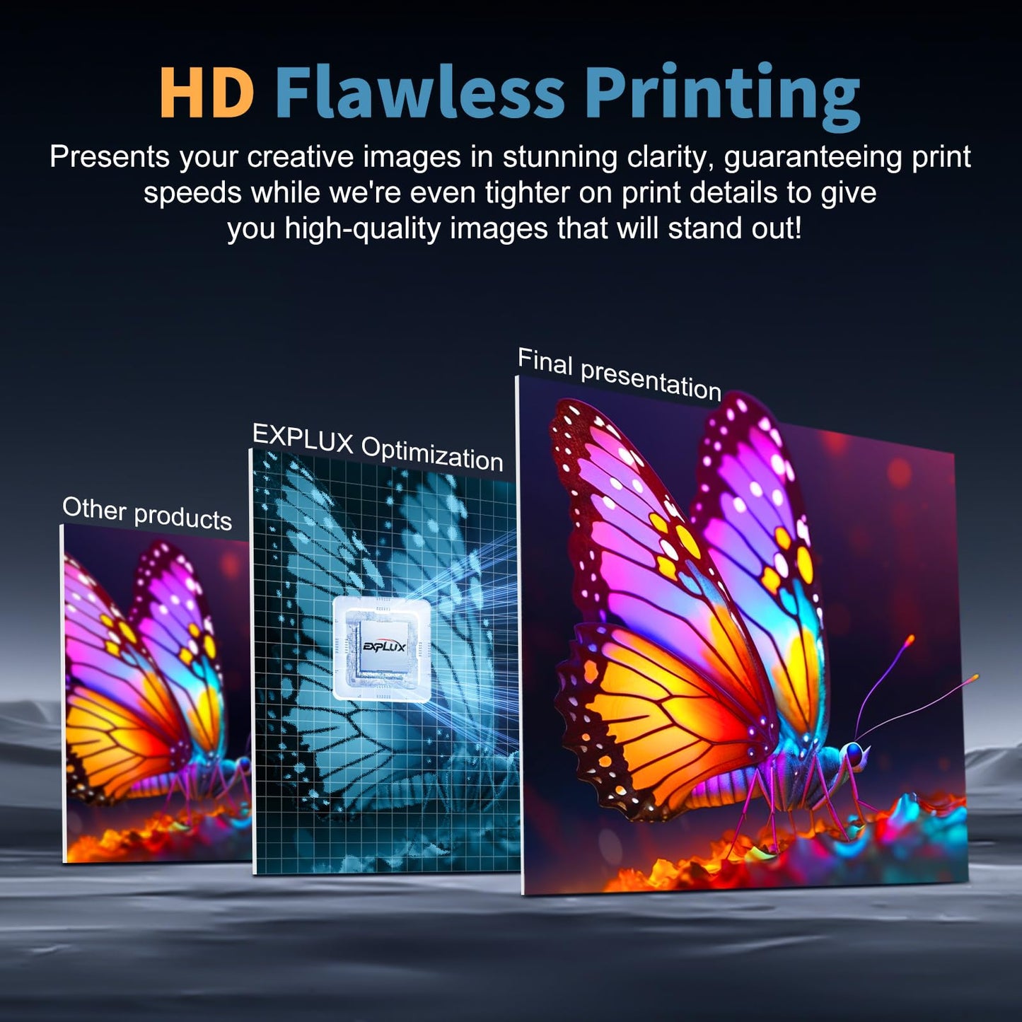 EXPLUX A4 DTF Printer with XP600 Anti-Clogging Printhead, 200% High-Speed Printing, Built-in White Stirring System for DIY T-Shirts & All Textiles, 2-Year Ink Included (A4, Printer+Oven).