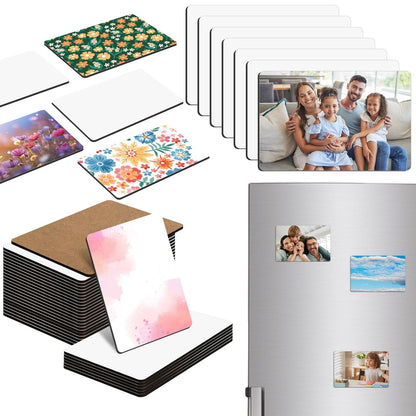 30 Pcs Large Sublimation Magnet Blanks 4 x 6 inch MDF Personalized Fridge Refrigerator Magnets Blanks,Include 15 Sublimation Fridge Magnets Blanks Decorative Fridge Magnets Blank Set for Kitchen.