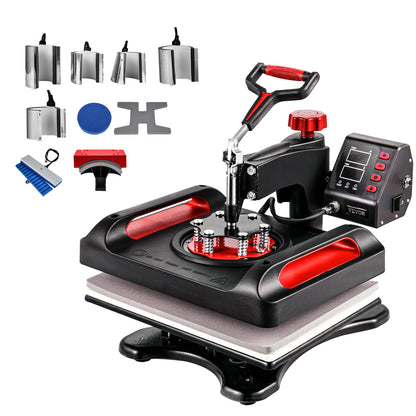 VEVOR 2 in 1 Heat Press Machine for T Shirts and Hats, 15x15 Inch Professional Swing Away Digital Tshirt Press Machine for Sublimation, Vinyl, Heat Transfer Projects.