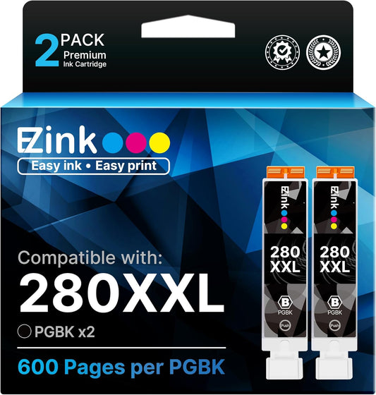 E-Z Ink Compatible tr8620a Ink Cartridge Replacement for Canon 280 PGBK 280 XXL Canon Ink PGI-280XXL to use with PIXMA TR8520 TR8620 TR8622a TS9521C TS6120 TS9120 TS6320 TR7520(2 PGBK).