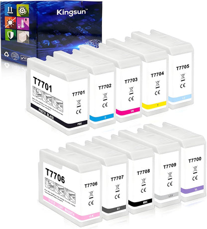 T770 Ink Cartridge Set 770 Replacement for SureColor P700 Inkjet Printer T770020 T770120 T770220 T770320 T770420 T770520 T770620 T770720 T770820 T770920 (10-Pack)