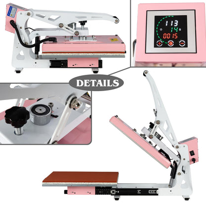 32x40 Inch Heat Press, 220V 8000W High Pressure Clamshell Heat Press Machine for Business, Large Professional Digital Control Heat Transfer Machine for Sublimation, Sliding Base Design