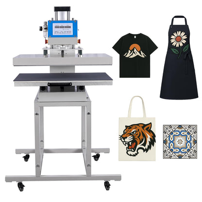 32x40 Inch Heat Press, 220V 8000W High Pressure Clamshell Heat Press Machine for Business, Large Professional Digital Control Heat Transfer Machine for Sublimation, Sliding Base Design.