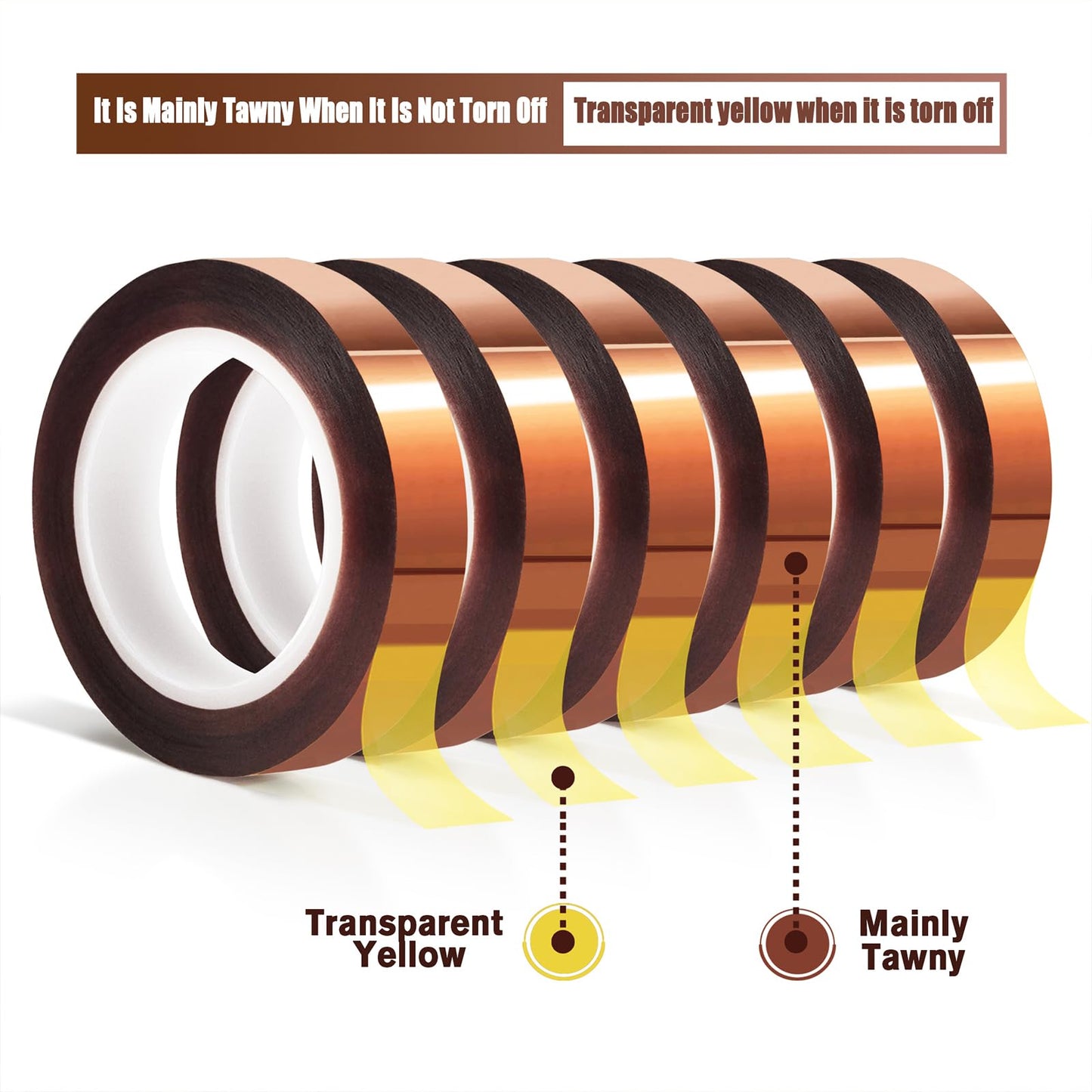 MEBMIK 2 Rolls 10mm x16m(52FT) Heat Tape High Temperature Heat Resistant Tape Heat Transfer Tape for Heat Sublimation Press Vinyl,No Residue.