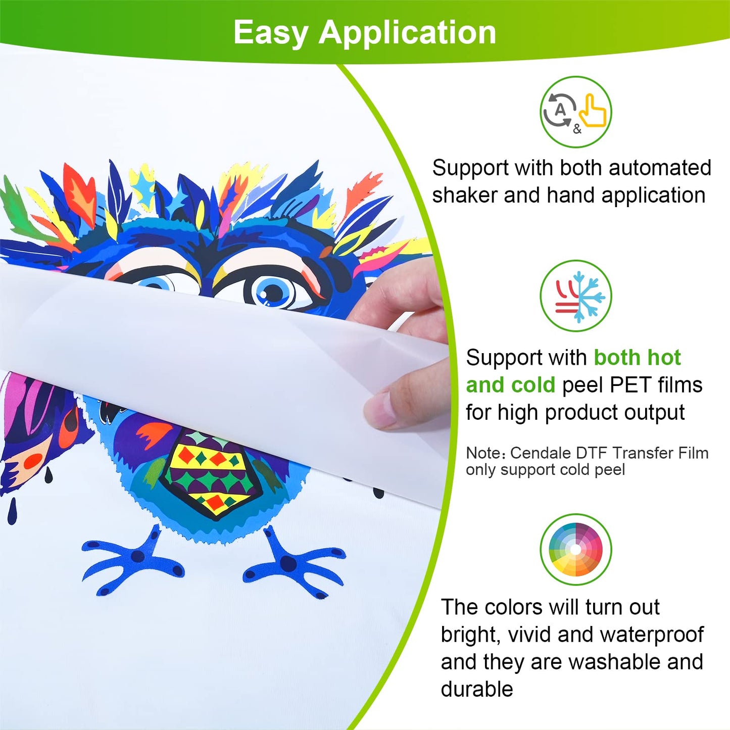 CenDale DTF Powder Kit, Includes Fine Medium, White Black Digital DTF Transfer Powder for Sublimation, Compatible with DTF and DTG Printers, DTF PreTreat Powder for All Fabric Jeans Cotton T-Shirt.