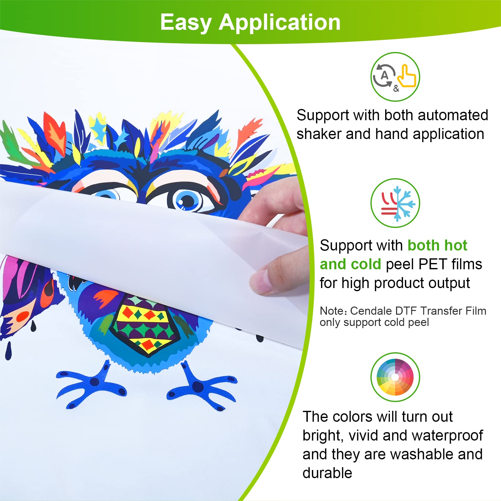 CenDale DTF Powder Kit, Includes Fine Medium, White Black Digital DTF Transfer Powder for Sublimation, Compatible with DTF and DTG Printers, DTF PreTreat Powder for All Fabric Jeans Cotton T-Shirt.