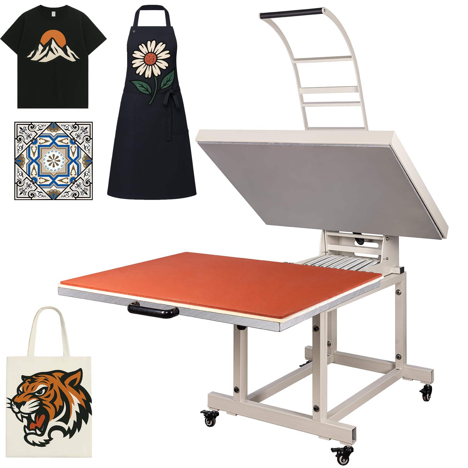 32x40 Inch Heat Press, 220V 8000W High Pressure Clamshell Heat Press Machine for Business, Large Professional Digital Control Heat Transfer Machine for Sublimation, Sliding Base Design.