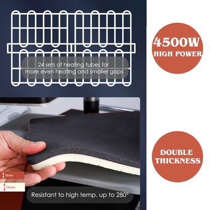 32x40 Inch Heat Press, 220V 8000W High Pressure Clamshell Heat Press Machine for Business, Large Professional Digital Control Heat Transfer Machine for Sublimation, Sliding Base Design