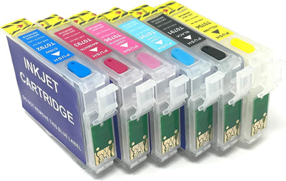 INKXPRO Remanufactured Empty Cartridge Replacement for 79 T079 (T079120, T079220, T079320, T079420, T079520, T079620) to use with Artisan 1430 and Stylus Photo 1400 Printer.