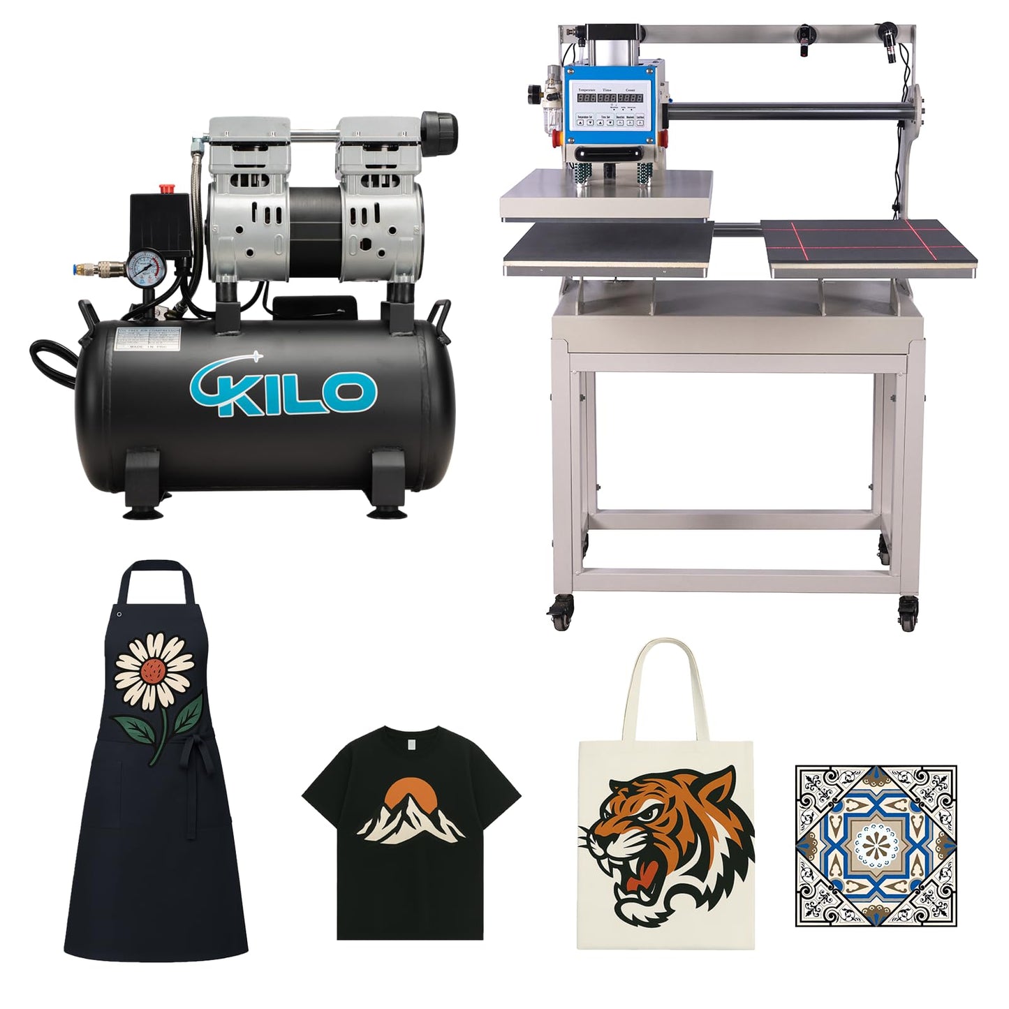 32x40 Inch Heat Press, 220V 8000W High Pressure Clamshell Heat Press Machine for Business, Large Professional Digital Control Heat Transfer Machine for Sublimation, Sliding Base Design.