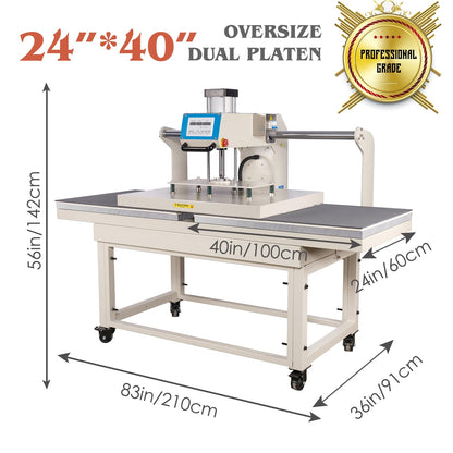 32x40 Inch Heat Press, 220V 8000W High Pressure Clamshell Heat Press Machine for Business, Large Professional Digital Control Heat Transfer Machine for Sublimation, Sliding Base Design.