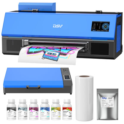 DSV A3 XP600 DTF Printer with Shaker & Air Purifier, 2X Faster Than L1800, 4.5" LED Touch Screen, White Ink Circulation & Auto-Cleaning, 24/7 Auto-Maintenance, 2-Year Free Ink for T-Shirt Printing.