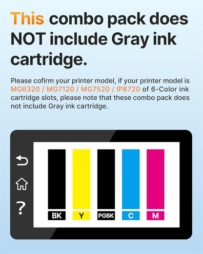 E-Z Ink Compatible Ink Cartridge Replacement for Canon PGI-250XL PGI 250 XL CLI-251XL CLI 251 XL to use with PIXMA MX922 MG5520 (2 Large Black, 2 Cyan, 2 Magenta, 2 Yellow, 2 Small Black) 10 Pack.