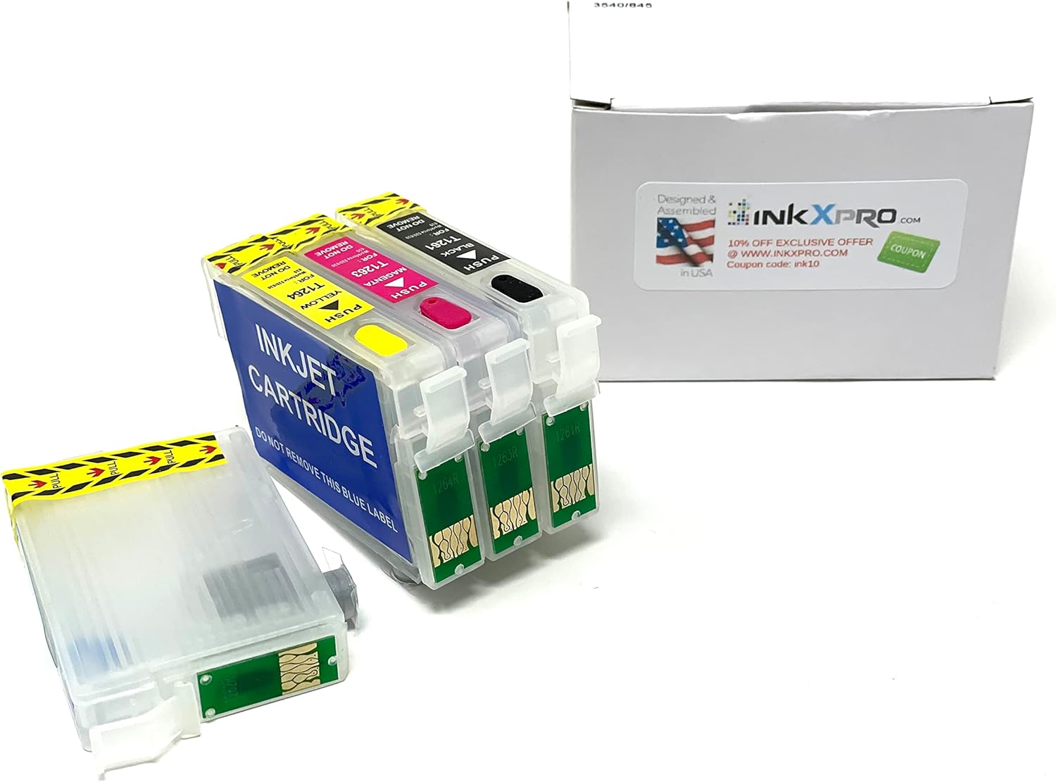 INKXPRO Remanufactured Empty 126 126XL High Capacity Empty Cartridge for 126 for Workforce 545 645 845 630 WF-3520 WF-3540 WF-7520 WF-7010 Stylus NX430.