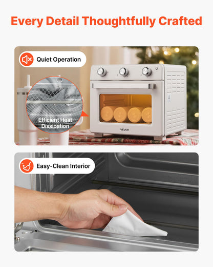 VEVOR Sublimation Oven Machine, 26 Qt, Fits 40oz Tumblers, with 1 Heat Air Gun, 50 Shrink Films, 1 Tape and 2 Heat Gloves, 360° Turbo Convection for Sublimation Blank Tumblers, Mugs, Bowls, Off-White.