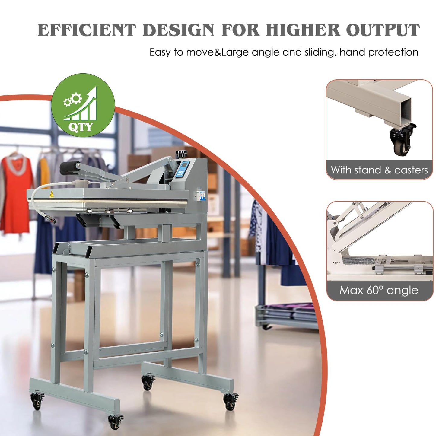 32x40 Inch Heat Press, 220V 8000W High Pressure Clamshell Heat Press Machine for Business, Large Professional Digital Control Heat Transfer Machine for Sublimation, Sliding Base Design