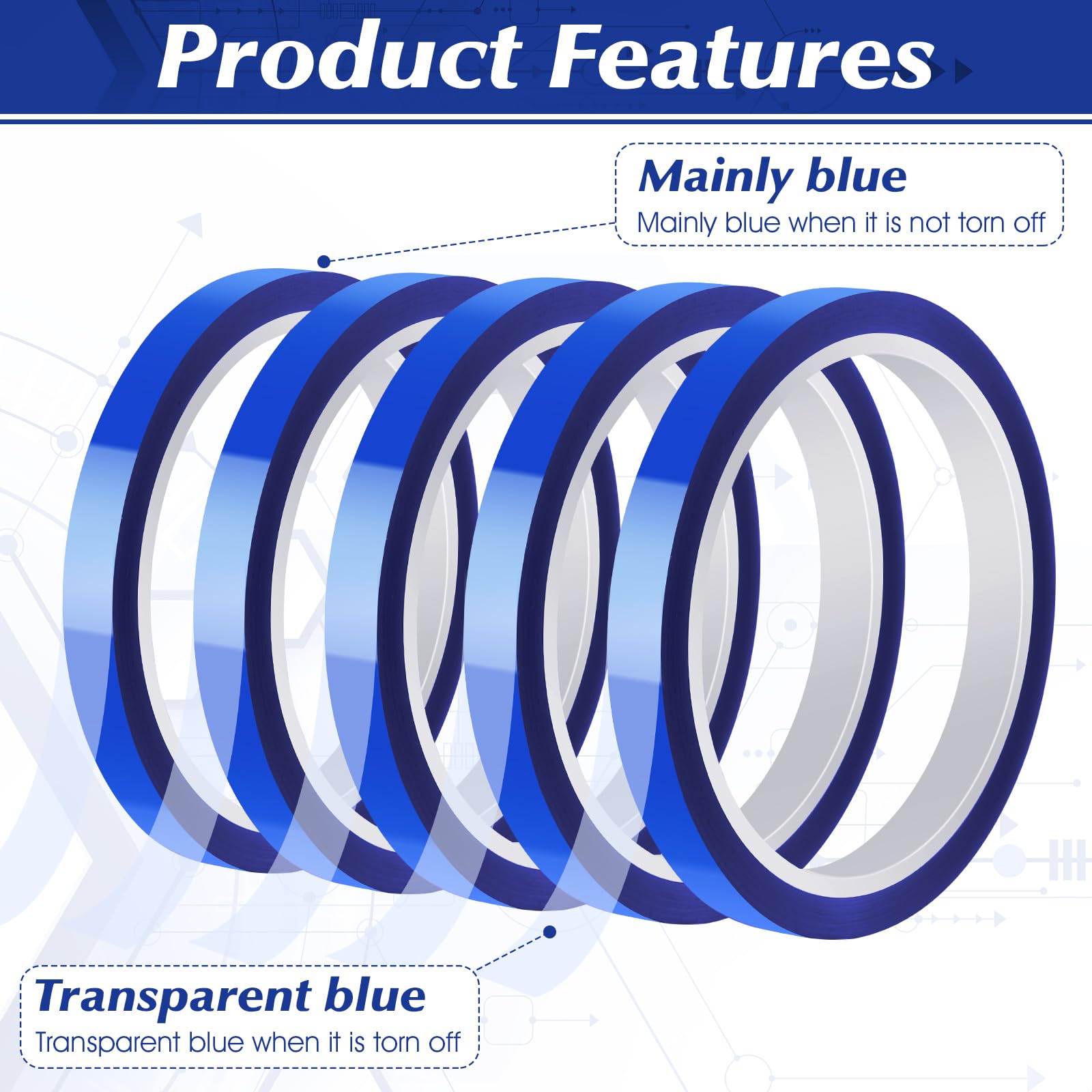 Heat Tape for Sublimation, 10 Rolls Sublimation Heat Resistant Tape, 10mm × 30m (98ft) Heat Transfer Tape Sublimation Heat Tape for Press Electronic Soldering Insulation, No Residue.