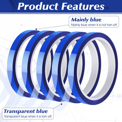 Heat Tape for Sublimation, 10 Rolls Sublimation Heat Resistant Tape, 10mm × 30m (98ft) Heat Transfer Tape Sublimation Heat Tape for Press Electronic Soldering Insulation, No Residue.