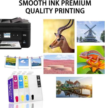Sublimation Ink Refill Bottles for WF-7720 WF-7710 WF-7620 WF-7610 WF-7210 WF-7110 WF-3620 WF-3640 Sublimation Ink Cartridges 4 Pack (Black, Yellow, Cyan, Magenta).