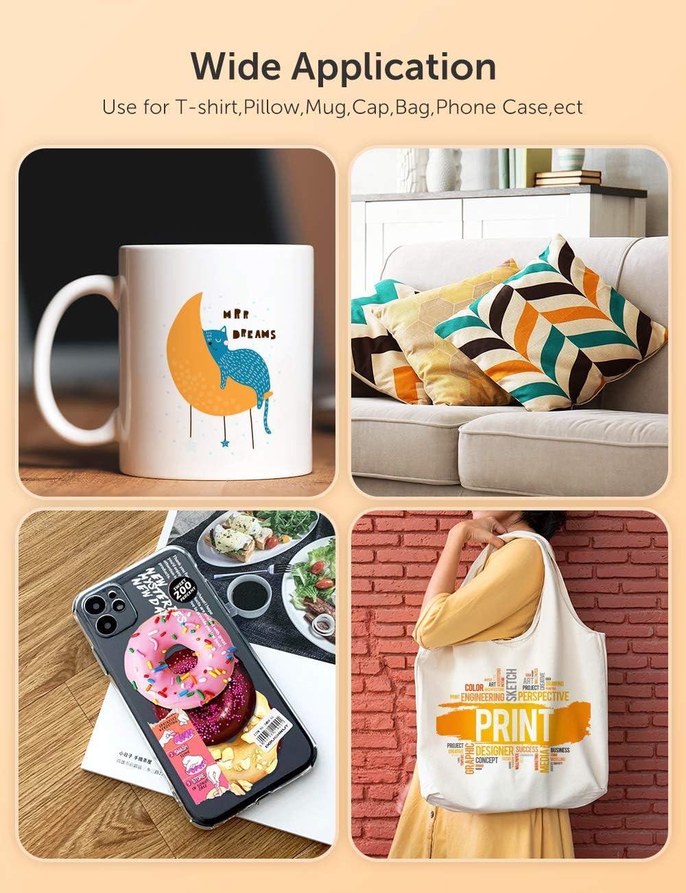 Hiipoo 2000ml Sublimation Ink Refilled Bottles Work with WF7710 ET2760 ET2720 ET2803 ET2800 ET15000 C88 C88+ Inkjet Printers Heat Press Transfer on Mugs Plates T-Shirts Pillows Phone Case.