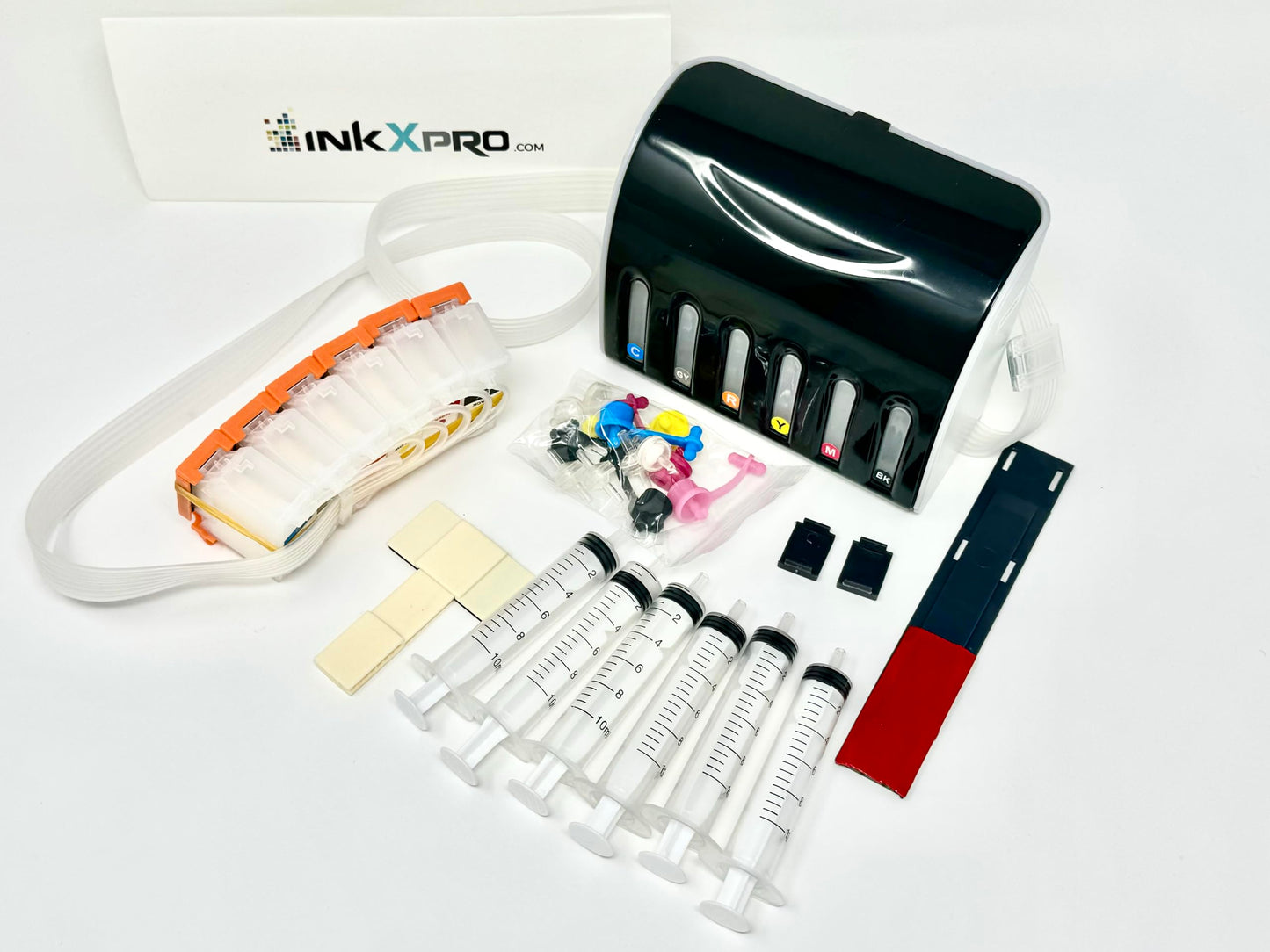 INKXPRO EcoPRO 312XL Empty Ink System CISS Refillable Cartridge Kit for Chipless Firmware Installed EPSON XP-15000 Printer (Without Damper).