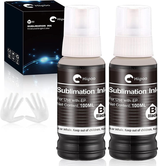 Hiipoo Sublimation Ink Refilled Bottles Compatible for ET2400 ET-2800 ET2720 ET2760 ET2750 ET4800 ET-2803 ET-2850 Inkjet Printers Heat Press Transfer on Mugs T-Shirts.