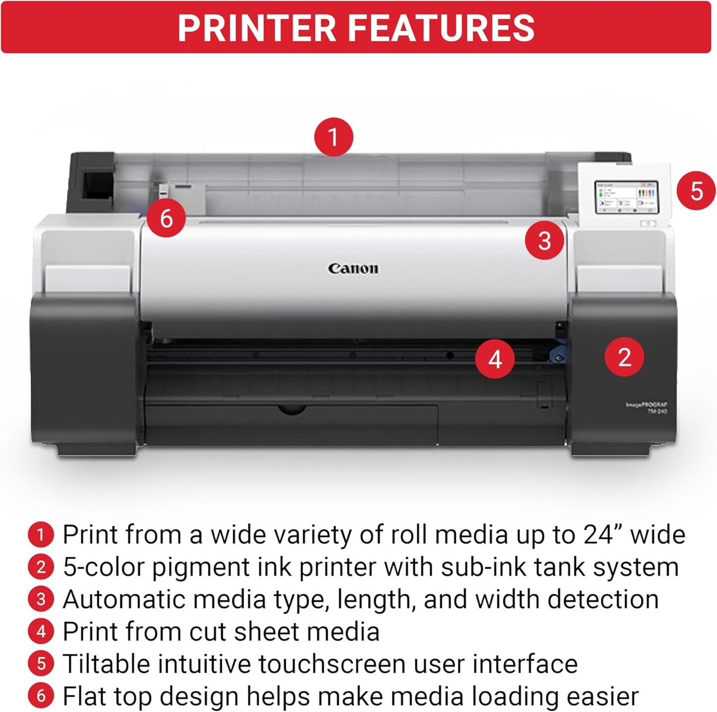 Canon imagePROGRAF TM-240 24" Large Format Printer.