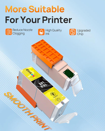 E-Z Ink Compatible Ink Cartridge Replacement for Canon CLI-281XXL 281 XXL Compatible with PIXMA TR7520 TR8520 TS6120 TS6220 TS8120 TS8220 TS9120 TS9520 TS9521C Printer (3 Pack).