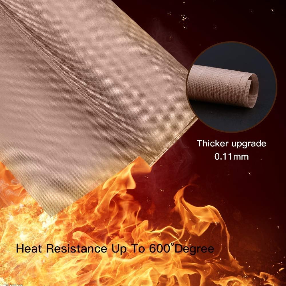 3 Pack PTFE Teflon Sheet for Heat Press Transfer Sheet Non Stick 16 x 20 Heat Transfer Paper Reusable Heat Resistant Craft Mat.