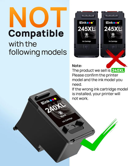 PG-240XL/CL-241XL Ink Cartridge Replacement for Canon 240XL 241XL Combo Pack 240XL 241XL Works with PIXMA TS5120 MG2120 MG3620 MG3520 MG3522 MX452 MX472 MX512 MX532 Printer (1 Black, 1 Tri-Color).