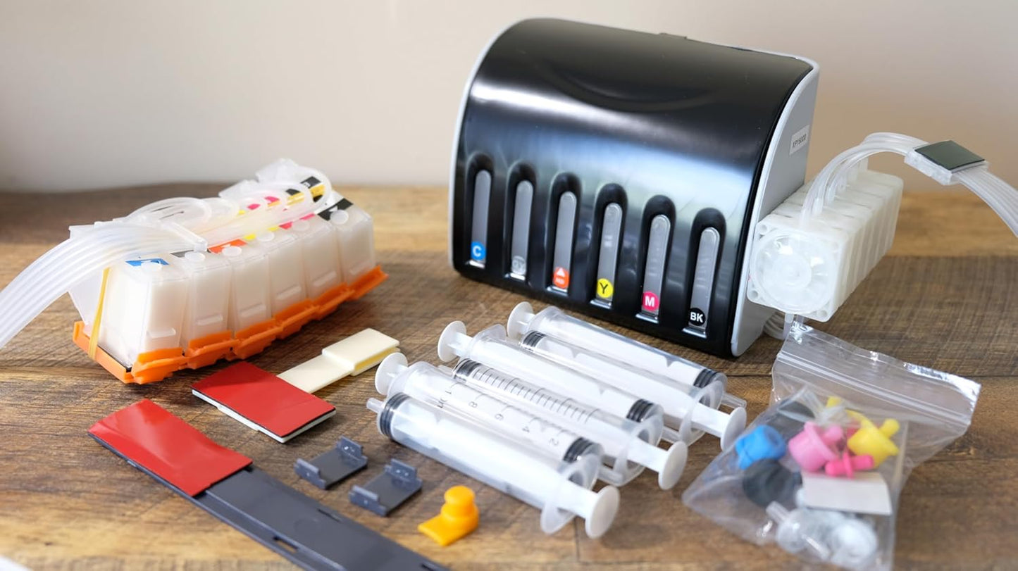 INKXPRO EcoPRO 312XL Empty Ink System CISS Refillable Cartridge Kit for Chipless Firmware Installed EPSON XP-15000 Printer (Without Damper).