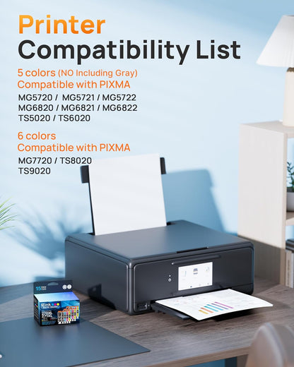 E-Z Ink 270 271 XL Ink Compatible for Canon 270 271 PGI-270XL CLI-271XL Ink Cartridges to use with Canon Pixma TS6020 TS9020 MG7720 MG6821 MG5720 MG5721 MG5722 MG6820 MG6822 TS5020 TS8020,15 Pack.