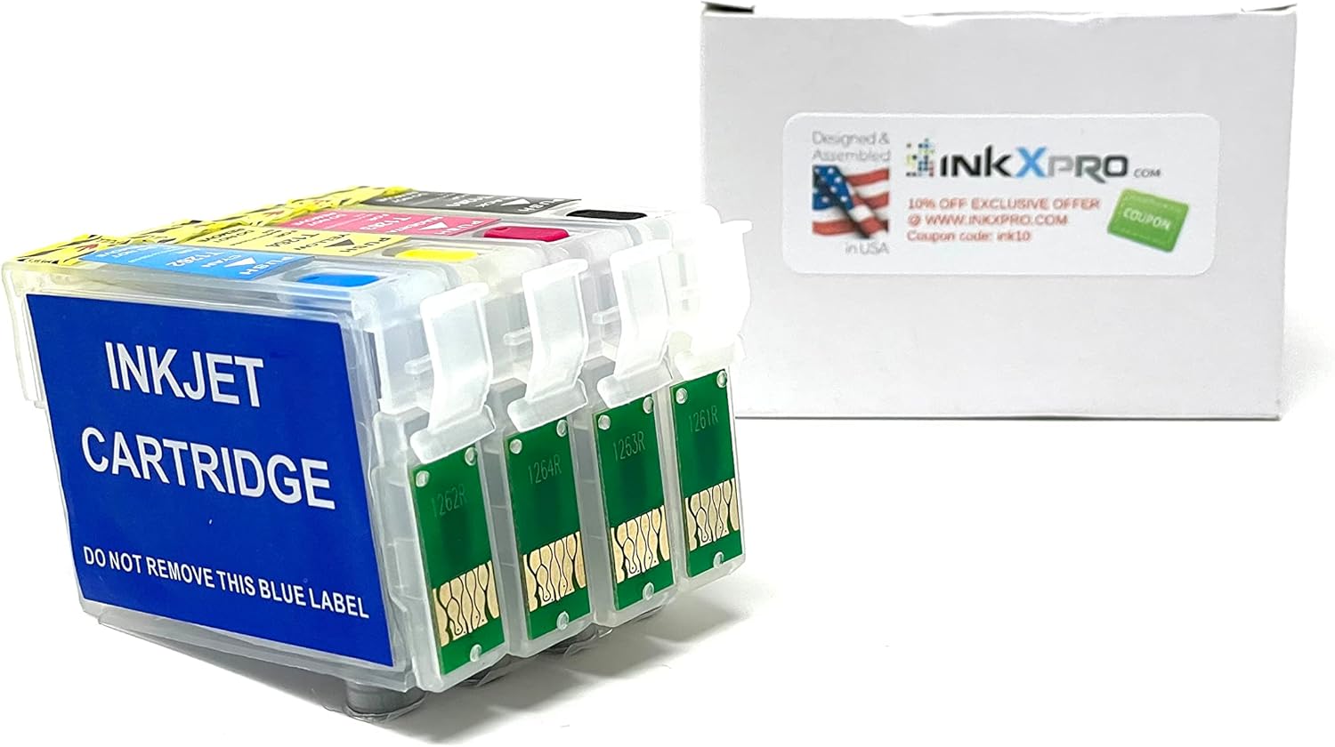 INKXPRO Remanufactured Empty 126 126XL High Capacity Empty Cartridge for 126 for Workforce 545 645 845 630 WF-3520 WF-3540 WF-7520 WF-7010 Stylus NX430.