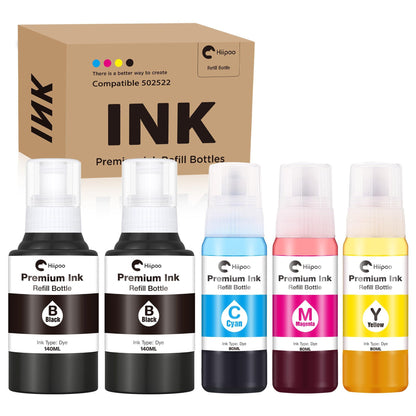 Hiipoo 522 Refill Ink Bottle Replacement for Epson T522 522 (Not for Sublimation) for ET-2750 ET2720 ET-2803 ET-2800 ET-3750 ET-4750 ET-3760 ET-4760 ET-2850 ET-4800 ET-3700 ET-15000 Printer.